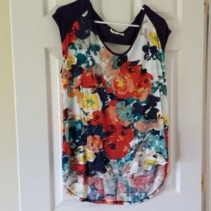 Anthropologie Poridge Graphic Cutout Tunic floral